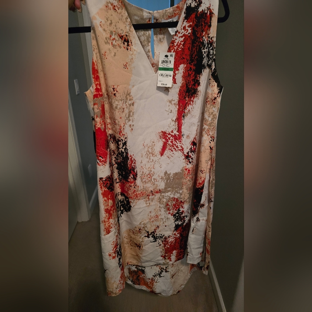 Abstract Print Hi-Lo Sleeveless Dress BRAND NEW NEVER WORN
